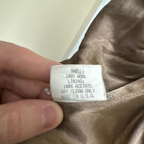 Vintage 80s Pendleton 100% Wool Double Breasted Peacoat Jacket Womens 6 Tan USA - Picture 5 of 7